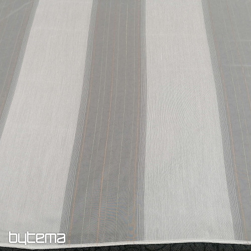 Tenda in voile a righe verde-rame