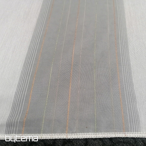 Tenda in voile a righe verde-rame