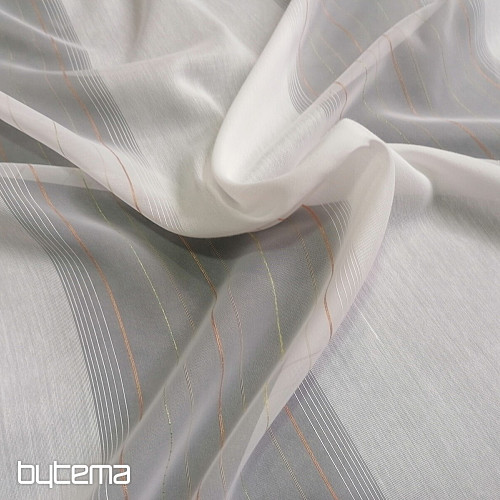 Tenda in voile a righe verde-rame
