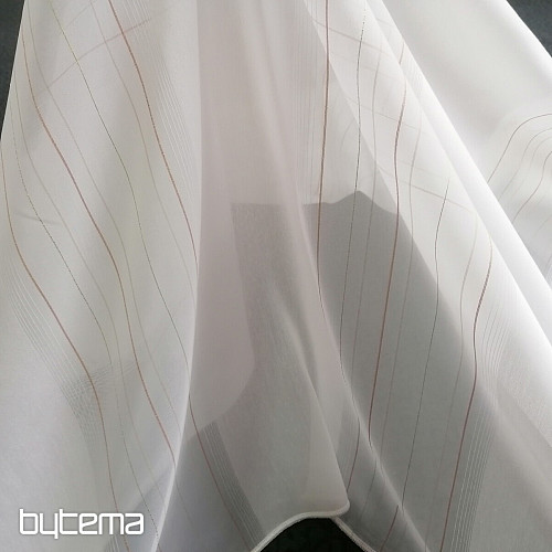 Tenda in voile a righe verde-rame