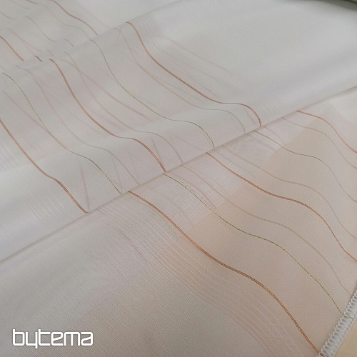 Tenda in voile a righe verde-rame
