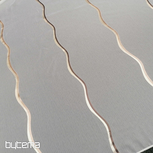 Lussuosa tenda a righe in voile marrone-oro