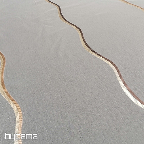 Lussuosa tenda a righe in voile marrone-oro