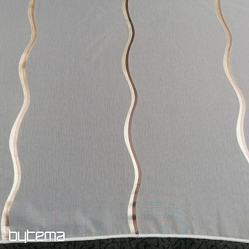 Lussuosa tenda a righe in voile marrone-oro