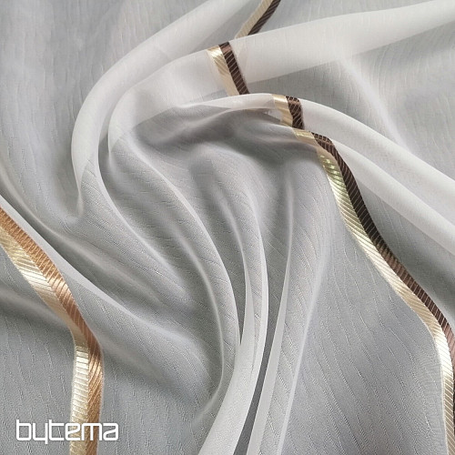 Lussuosa tenda a righe in voile marrone-oro