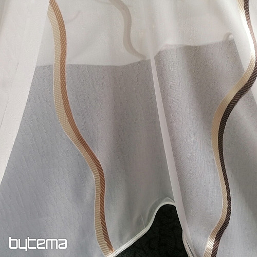 Lussuosa tenda a righe in voile marrone-oro