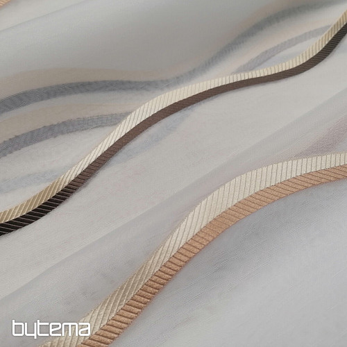 Lussuosa tenda a righe in voile marrone-oro