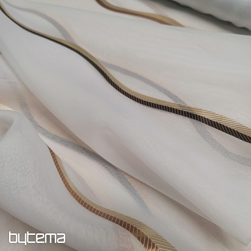 Lussuosa tenda a righe in voile marrone-oro
