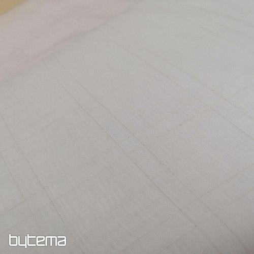 Tenda in voile a quadri bianchi con filo crema