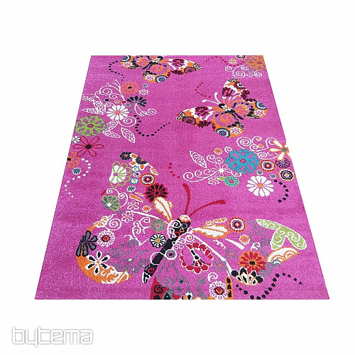 Tappeto per bambini MONDO 114 farfalle - rosa