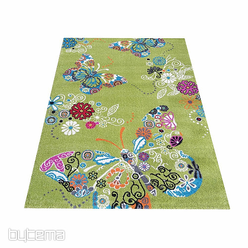 Tappeto per bambini MONDO 114 farfalle - verde