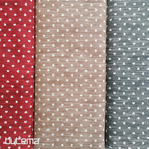 Tessuto decorativo Naira cuori bordeaux