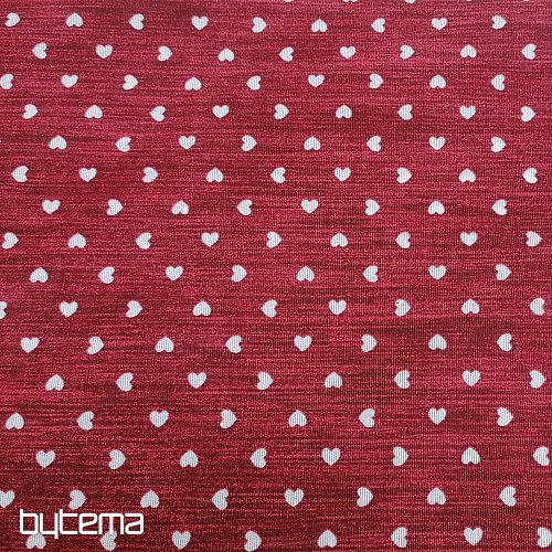 Tessuto decorativo Naira cuori bordeaux
