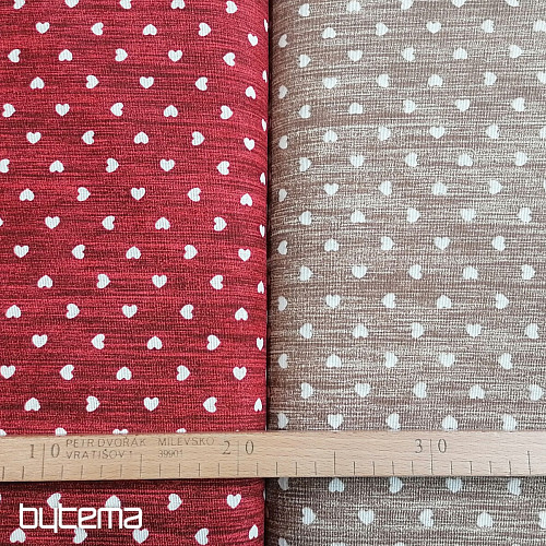 Tessuto decorativo Naira cuori bordeaux