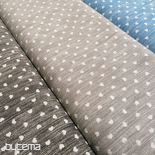 Tessuto decorativo Naira cuori grigio scuro