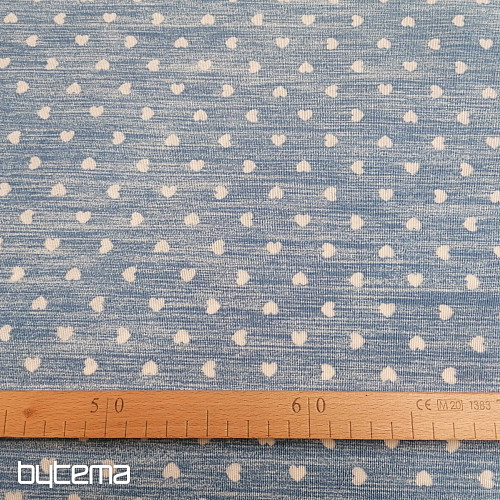 Tessuto decorativo Naira cuori blu