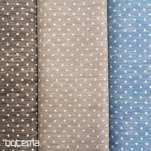 Tessuto decorativo Naira cuori beige