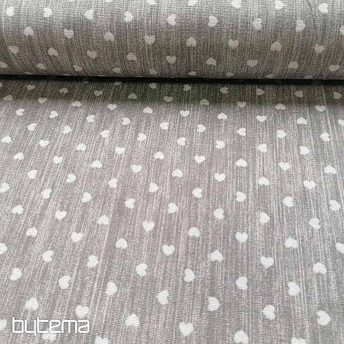 Tessuto decorativo Naira cuori grigio