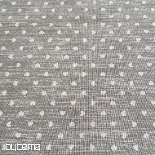 Tessuto decorativo Naira cuori grigio