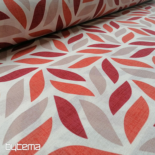 Tessuto decorativo Coord foglie rosse