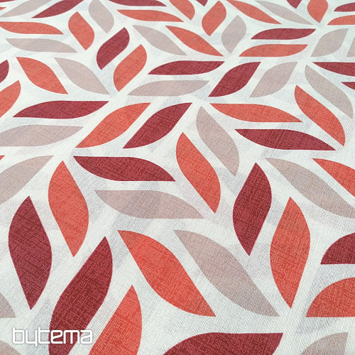 Tessuto decorativo Coord foglie rosse