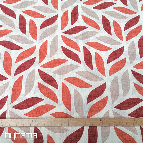 Tessuto decorativo Coord foglie rosse