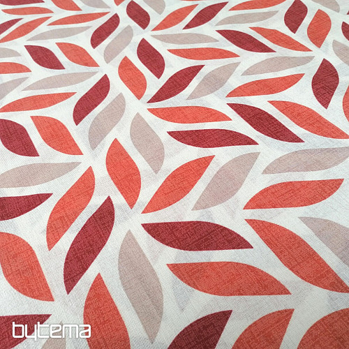 Tessuto decorativo Coord foglie rosse