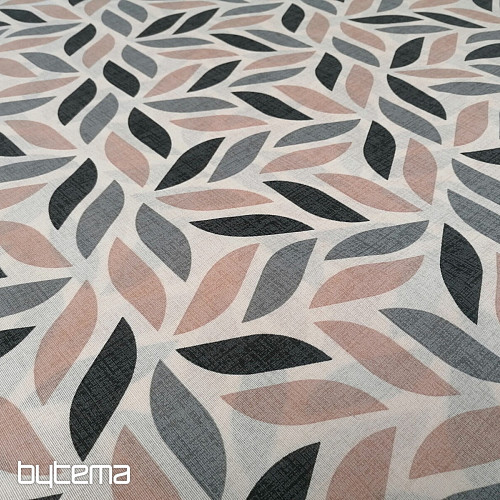 Tessuto decorativo Coord foglie grigio