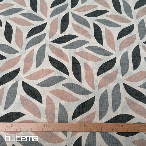 Tessuto decorativo Coord foglie grigio