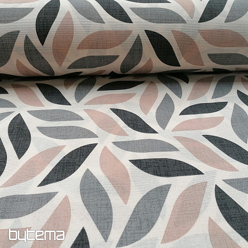 Tessuto decorativo Coord foglie grigio