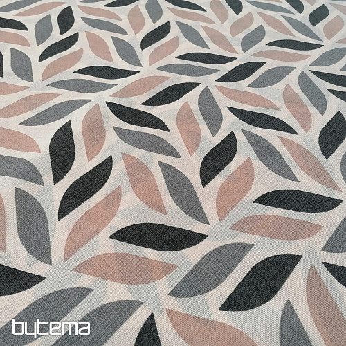 Tessuto decorativo Coord foglie grigio