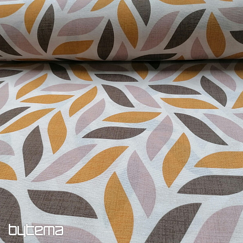 Tessuto decorativo Coord foglie gialle