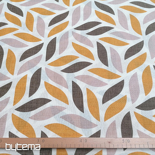 Tessuto decorativo Coord foglie gialle
