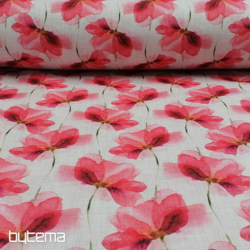 Tessuto decorativo Fiori rossi