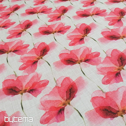 Tessuto decorativo Fiori rossi