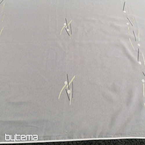 Tenda in voile bianco con righe verde-nere