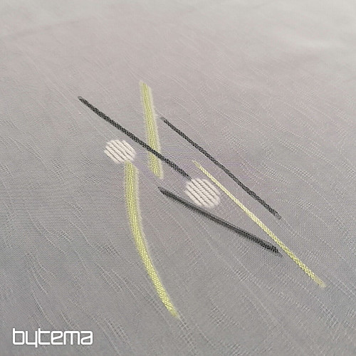 Tenda in voile bianco con righe verde-nere