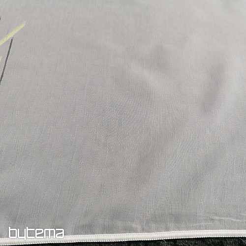 Tenda in voile bianco con righe verde-nere