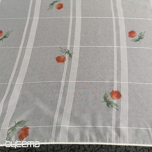 Tenda in voile crema chiaro - rose