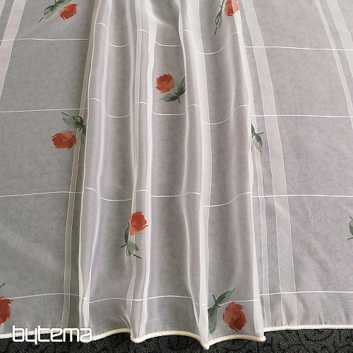 Tenda in voile crema chiaro - rose
