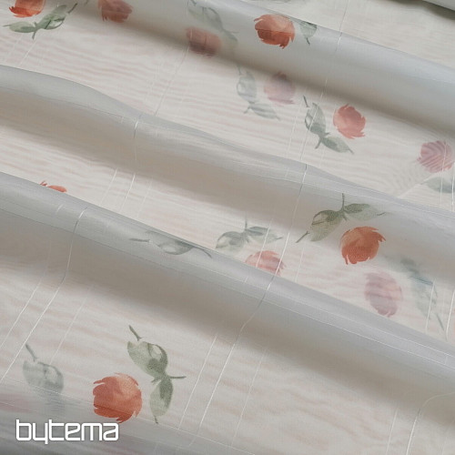 Tenda in voile crema chiaro - rose