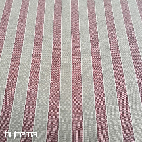 Tessuto decorativo strisce Trebol - bordeaux 2 cm 65