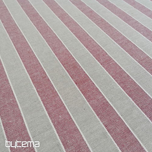 Tessuto decorativo strisce Trebol - bordeaux 2 cm 65