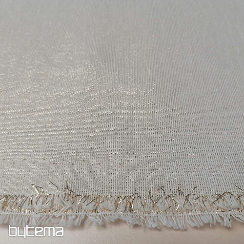 Tessuto per decorazioni natalizie Babbo Natale con lurex oro