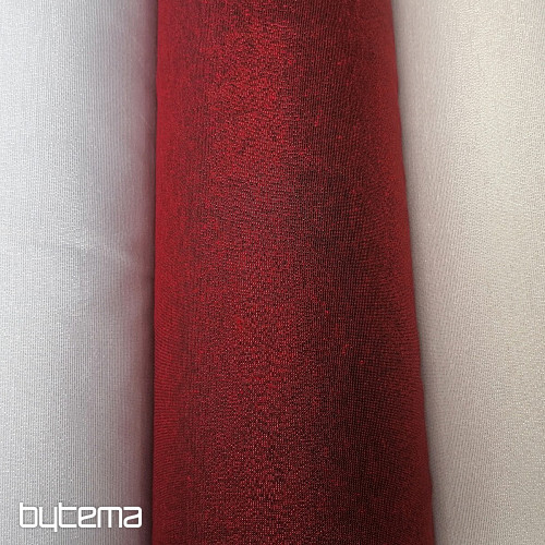 Tessuto per decorazioni natalizie Babbo Natale con lurex bordeaux
