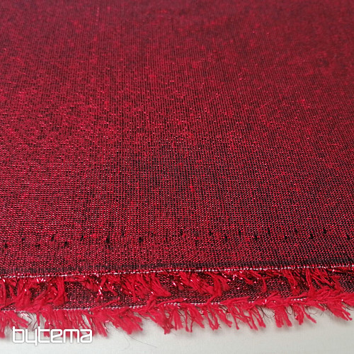 Tessuto per decorazioni natalizie Babbo Natale con lurex bordeaux