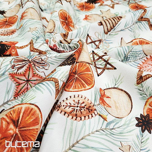 Tessuto decorativo natalizio Arance secche