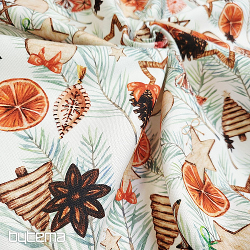 Tessuto decorativo natalizio Arance secche