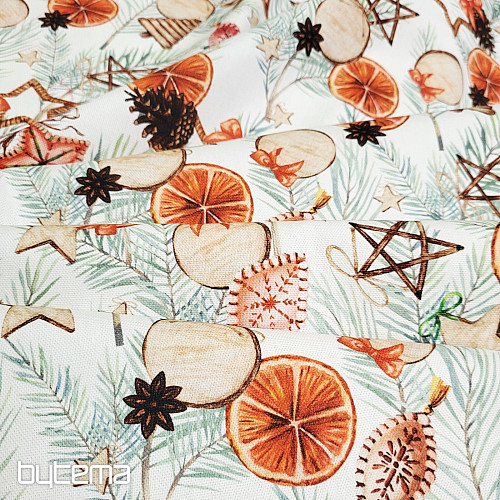 Tessuto decorativo natalizio Arance secche