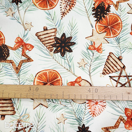 Tessuto decorativo natalizio Arance secche